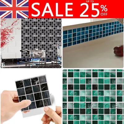 £4.84 • Buy 30X Self-Adhesive Kitchen Wall Tiles Bathroom Mosaic Brick Sticker Peel & Stick