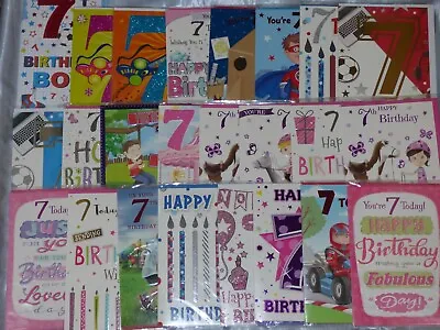 7th Birthday Card Seventh Seven Year Old Cute Boy Girl Age 7 Choice 30+ Quality • £2.09