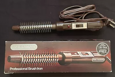 Vintage Vidal Sassoon Brush Curling Iron Brown VS-111 Soft Curls 3/4” Barrel • $15