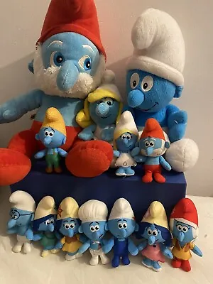 The Smurfs Plushes And * Full Set Of 10 * McDonalds Soft Plush Toy Figure 2022 • £14