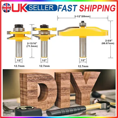 3x 1/2  Shank Raised Panel Cabinet Door Router Bit Woodworking Cutter Tool Set • £34.95