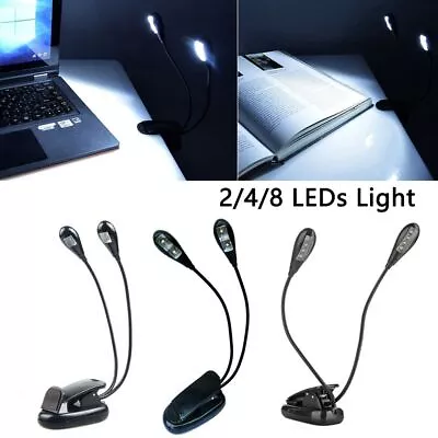 Clip Lamp Music Stand Light Music Score Light 2/4/8 LEDs Light Reading Lights • $11.24
