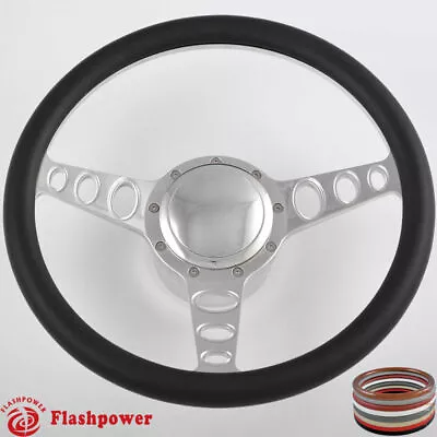 14  Billet Aluminum 9 Hole Steering Wheel Kit W/ Horn Button & Adapter • $185.50