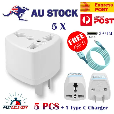 $17.09 • Buy 5PCS AU Power Plug Adapter AUS To UK/EU Universal 2 Pin Converter Travel Charge
