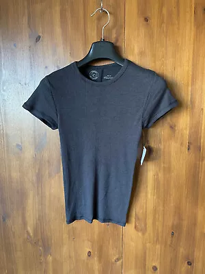 $18.59 • Buy 💖RRP £19 - URBAN OUTFITTERS T-SHIRT Dark Grey Rib Ribbed Top XS