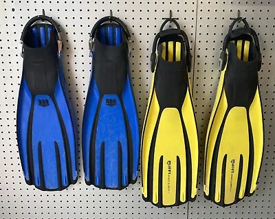 Mares Avanti & Plana Avanti Quattro Scuba Diving Fins Lot Of 2pair Blue & Yellow • $125