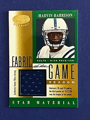 Marvin Harrison 2001 Leaf Certified Materials Gu Jersey 60/102 Chips  Read Below • $5