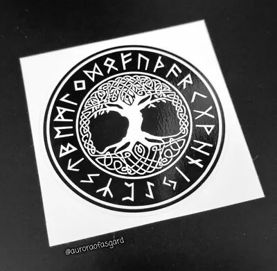 Precut Viking Yggdrasil Tree Of Life Rune Sticker / Decal Norse Pagan Thor • £2.95