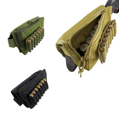 Tactical Portable Buttstock Cheek Rest Ammo Pouch Shotgun Rifle Stock Holder US • $12.99