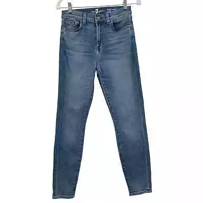 7 For All Mankind 28 High Waist Rise Skinny Ankle Gwenevere Jeans Medium Wash • $22.39