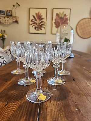 6 German Lead Crystal Echt Bleikristall 6  Wine Goblets Stemware Glasses  • $39.99