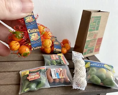 $11.99 • Buy Cuties With Woven Net Bag Dollhouse Clay Orange Fruit 1:12  Miniatures