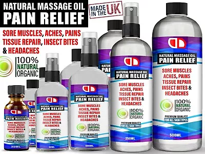 £7.49 • Buy Natural Pain Relief Massage Oil For Pains Tissue Repair, Sore Muscles, Aches UK