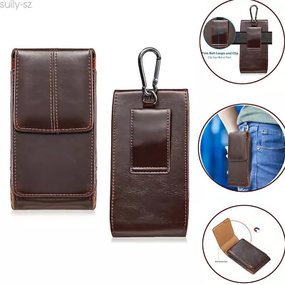 PU Leather Mobile Phone Covers Case Holder Pouch Flip Belt Clip For Smart Phone • $6.99