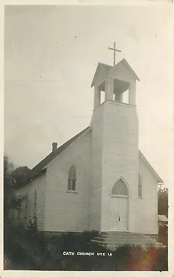 Postcard RPPC C-1910 Iowa Ute Catholic Church Monona County 23-12793 • $14.79