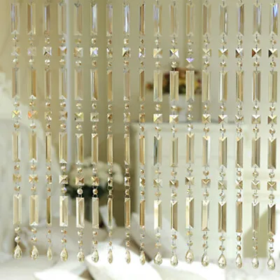 1M Crystal Glass Beads Single String Door Divider Curtain Living Room Home Decor • $8.95