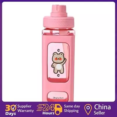 Water Bottle 23.6 Oz Large Capacity Bottle Straw & Lovely Sticker (Pink) ☘️ • £8.63