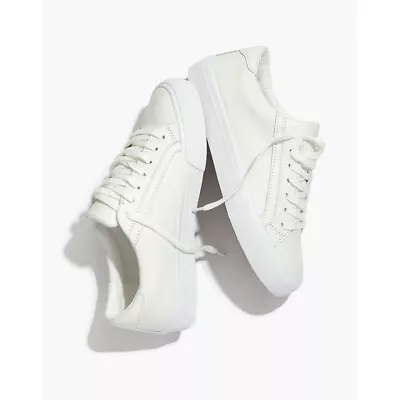 Madewell Sidewalk Low-Top Sneakers In Leather White • $20