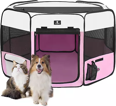Dog Playpen Portable Pet Play Pens For Puppies Cat Rabbit Chicks Foldable Ex • $44.93
