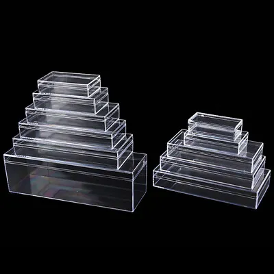 £2.15 • Buy Rectangle Plastic Boxes Clear Storage Organiser Crafts Beads Jewellery Case Lid