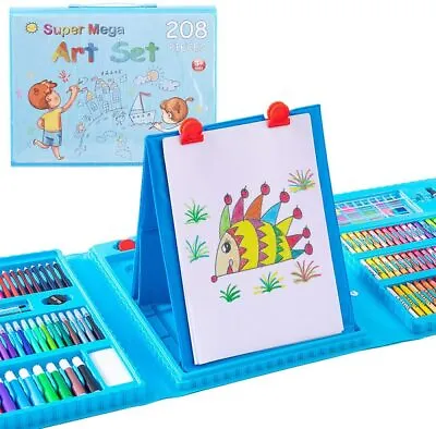 £29.99 • Buy BLUE 208 Pcs Art Set Children Kids Colouring Drawing Painting Arts & Crafts Case