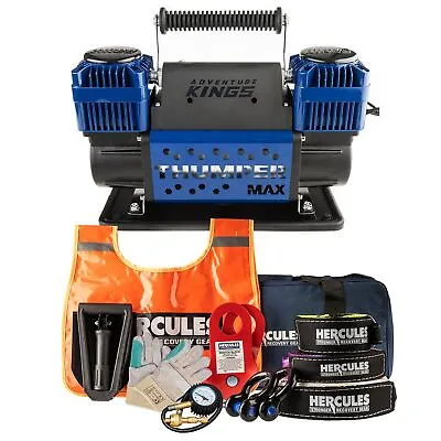 Hercules 4WD Winch Recovery Kit 4x4 + Dual Air Compressor Snatch Strap Recovery • $258
