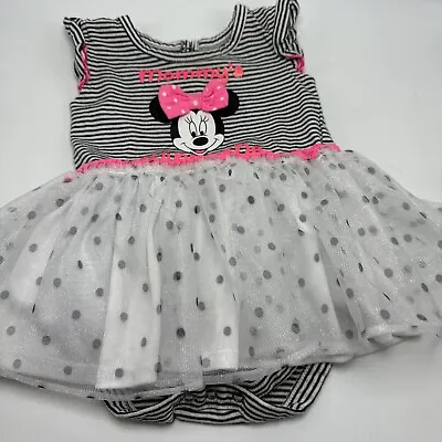 Disney Baby Black White & Pink 12 Month Mommy’s Minnie Me One Piece Flare Skirt • $6