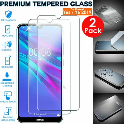 2x 100% Genuine TEMPERED GLASS Screen Protector Cover For Huawei Y6s / Y6 2019 • £2.95