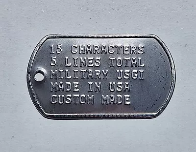 MILITARY DOG TAGS (Two) Tag Custom Embossed STAINLESS STEEL (U.S.)  • $4.99