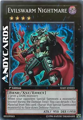 EVILSWARM NIGHTMARE (Brancomalvagio Nightmare) Super R • HA07 EN023 • 1Ed • Yugioh! • $5.21