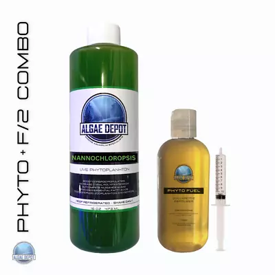 Live Phytoplankton Nanno 16oz + 8oz PHYTO-FUEL® F/2 Formula COMBO! FAST SHIP! • $24.95