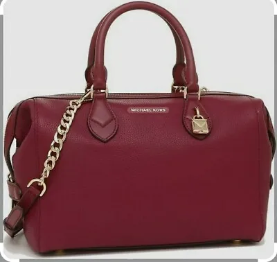 Michael Kors  Grayson Leather Satchel Mulberry Handbag Satchel Pebbled W/Strap   • $250