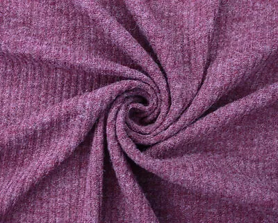 Ribbed Marl Jersey Fabric Available In Blue -Dressmaking Sewing Craft Material • £4.95