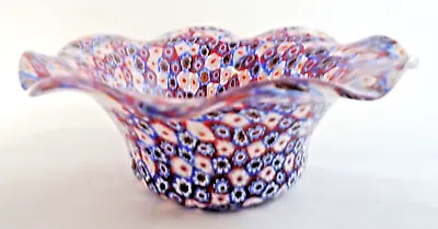 Murano Fratelli Toso MicroMosaic Millefiori Curvy Rim Bowl 7 W X 3 H: Exquisite! • $127