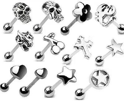Great Selection Of 316L Steel 3D Tongue Bars Tounge Piercing Stud CHOOSE DESIGN  • £3.24