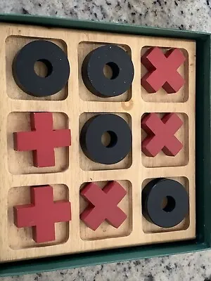 Tic Tac Toe Set Wooden The Oakmont Collection Coffee Table Game Vtg • $15