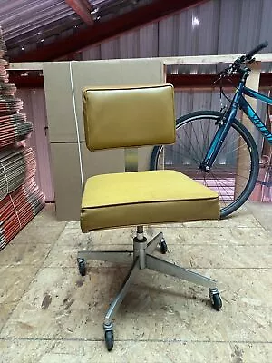 Vtg Mcm Steelcase Swivel Tanker Office Chair Industrial Goodform USA Yellow • $179.99