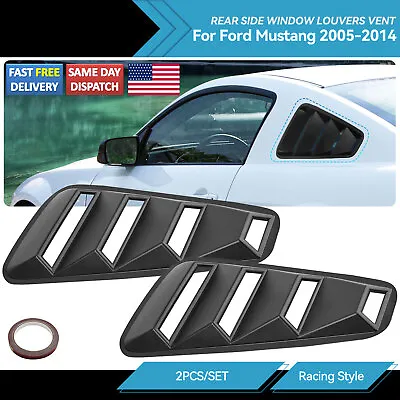 2Pcs For Ford Mustang 2005-2014 Rear Quarter Side Vent Window Louver Cover Trim • $27.99