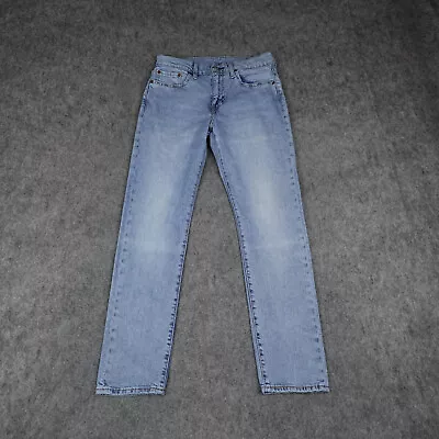 Levis Jeans Mens 30x32 Blue Denim 502 Premium Big E Light Wash Original Tapered • $29.99