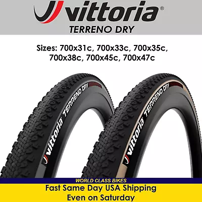 Vittoria Terreno Dry 700x31 33 35 38 45 47 Grey/Tan Tubeless Ready Bike Tire • $60.99