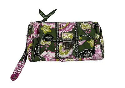 Vera Bradley Olivia Pink & Green Pushlock Wristlet Retired • $19.99