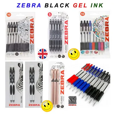 £3.99 • Buy ZEBRA Black Gel Ink Pens OLA Smooth Fine Writing / School & Office - Free P&P