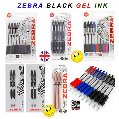 ZEBRA Black Gel Ink Pens OLA Smooth Fine Writing / School & Office - Free P&P • £4.79