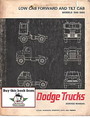 1967 Dodge Truck Low Cab Forward Tilt Cab Shop Repair Maintenance Service Manual • $59.95