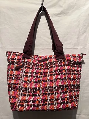 Vera Bradley Hadley East West Tote Houndstooth Tweed Double Handle Shoulder EUC • $32.99