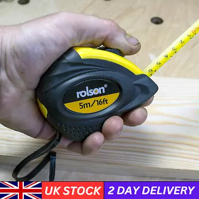 Rolson Tape Measure 5m/16ft Measuring Tape Construction DIY 50535 • £4.59