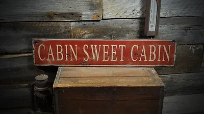 $189 • Buy Cabin Sweet Cabin Wood Sign - Rustic Hand Made Vintage Wooden