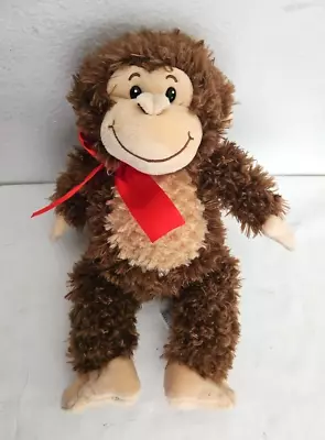 Anico Soft Monkey Plush Stuffed Animal Red Bow 14  Brown Tan • $16.30