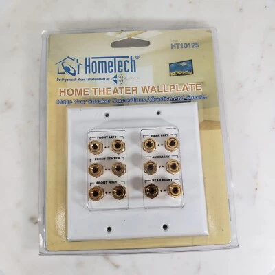 $11.99 • Buy HomeTech HT10125 Home Theater Wall Plate Six Channel Speaker Connection  NEW