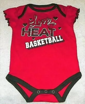  NEW  Miami Heat NBA ~ INFANT CREEPER BODYSUIT ~ Sz 18M Red LOVE BASKETBALL • $4.95